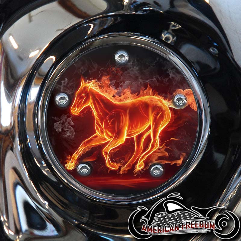 Custom Timing Cover - Horse Flames